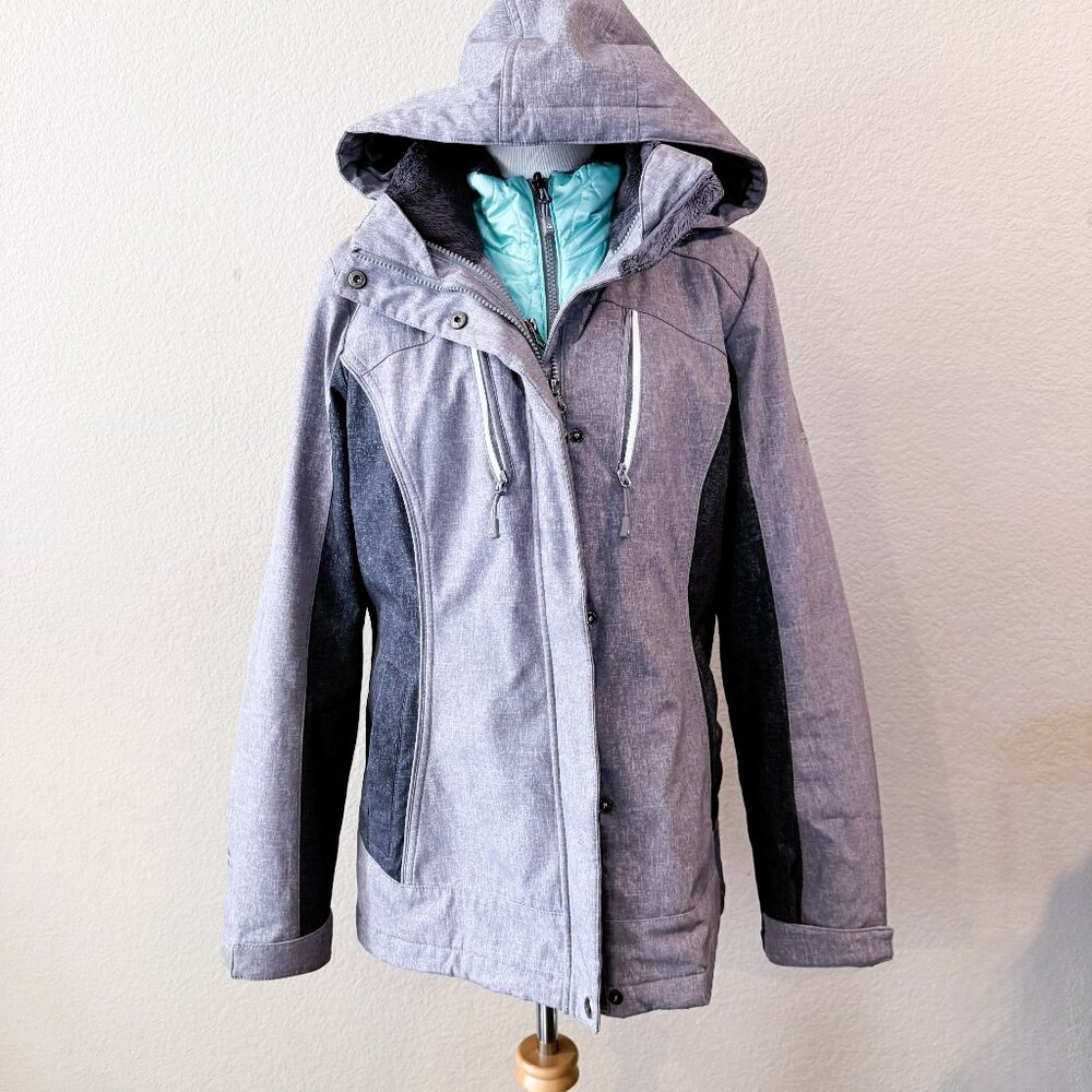 Gerry Women's 2-in-1 Gray and Light Teal  Winter  Insulated Jacket Size L